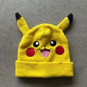 Pokemon‎ Pikachu Beanie Hat Cap One Size Yellow 2019 Nintendo